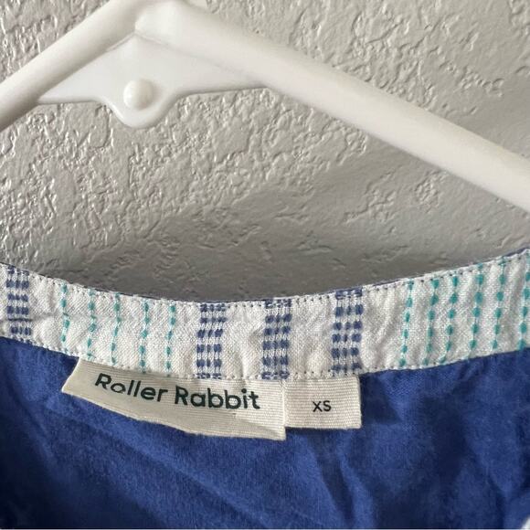 Roller Rabbit Blue & White Printed Sleeveless Mini Shift Dress - Picture 3 of 7